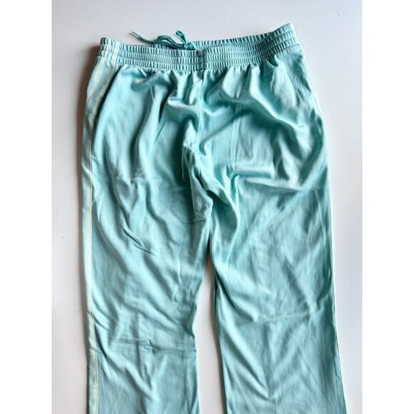 ADIDAS Y2K Turquoise Nylon Side Stripe Straight Leg Track Pants, Size L - Picture 5 of 14